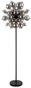 Globo 15633SS - Lampa podłogowa UDO 6xE14/25W/230V czarny/dymny