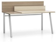 Biurko SINGLE LAYERS, blat przesuwny, z przegrodami, dąb naturalny/dąb bejcowany