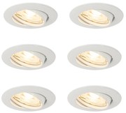 Zestaw 6 białych opraw LED GU10 35 mm - Edu Nowoczesny Oswietlenie wewnetrzne