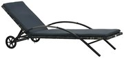 Antracytowy leżak ogrodowy na kółkach B1-K27