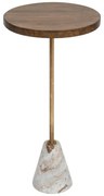 Stolik kawowy marmur i drewno, Ø 35,5 cm