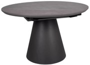 Stół okrągły rozkładany Angel II 120-160 cm efekt marmuru czarny SIGNAL