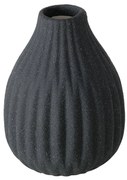 Wazon ceramiczny w prążki ESKO, czarny mat