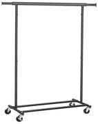 SongmicsHome Stojak na ubrania INEZ na kółkach, maks. 90kg, 83,5x45x160cm, czarna