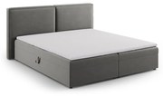 Szare łóżko boxspring ze schowkiem 180x200 cm Arendal – Cosmopolitan Design