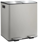 Szarobrązowy stalowy kosz na śmieci 2x20 l do segregacji odpadów/z pedałem Aliya – Spirella