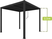 PERGOLA OGRODOWA LUXE 3x3 ALUMINIOWA Z OŚWIETLENIEM LED