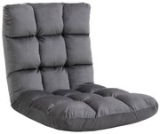 HOMCOM Fotel Materac Gościnny Welurowy Regulowane Oparcie Szary 55x71x53 5 cm Komfort i Styl | Aosom PL