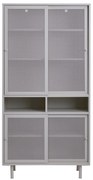 Szara metalowa szafka z drzwiami przesuwnymi 90x180x40 cm Veep – Unique Furniture