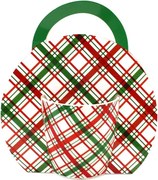 Home Elements Hrnek czerwono-zielona krata, 300 ml