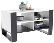 Nowoczesny prostokątny stolik kawowy czarny + biały H7-L01