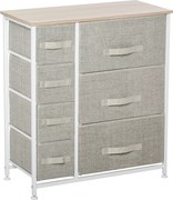 HOMCOM Komoda Sideboard 7 Szuflad Nowoczesny Design Jasnoszary Praktyczna i Stylowa 635x30x71cm | Aosom PL