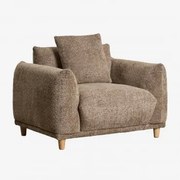 Fotel Z Tkaniny Bouclé Eracli Bouclé Czekoladowy Brąz - Sklum