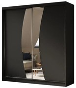 Szafa przesuwna - Foks 200 cm, czarny mat