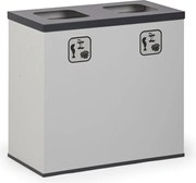 Wewnętrzny kosz do segregacji śmieci, stojak na worki, szary/ciemnoszary, 2x 42 l