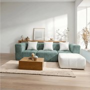 Coco Living Sofa Eden Kompletny 3-osobowa – szałwia biały
