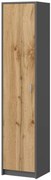 Jednodrzwiowa Szafa Z Półkami Antracyt + Dąb Wotan S6-E56