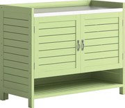 Outsunny Stół do sadzenia z szafką z drewna, szafka ogrodowa z ocynkowanym blatem, 3 półki, 88x40x70,5cm, zielony | Aosom PL