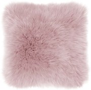 Różowa poduszka Tiseco Home Studio Sheepskin, 45x45 cm