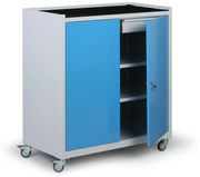 Szafka warsztatowa na narzędzia mobilna KOVONA, 2 półki, 2 szuflady, spawana, 1000 x 500 x 1000 mm