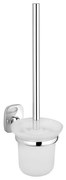 Aqualine - Szczotka toaletowa montowana na ścianie RUMBA mleczne szkło/chrom błyszczący