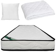 Zestaw pościelowy 90 x 190 cm materac piankowy z pokrowcem bambusowym gr.15cm + kołdra + 1 poduszka - KANANI de NATUREA