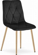 Krzesło Valora TYRA z nogami z czarnego aksamitu i drewna