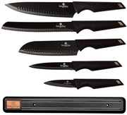 Nowoczesny komplet czarnych noży ze stali nierdzewnej R2-H84