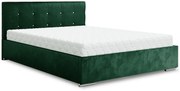 Zielone tapicerowane łóżko z pojemnikiem 5 rozmiarów H5-T76