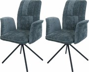 Krzesło do jadalni MCW-N99 (zestaw 2 sztuk), niebiesko-zielony