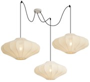Lampa wisząca Japandi beżowa 50 cm 3-punktowa - PluJapandi Oswietlenie wewnetrzne