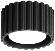 Ryflowany okrągły czarny plafon W5-K76