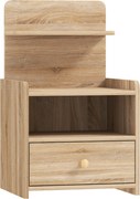 HOMCOM Stolik Nocny z Przestrzenią na Przechowywanie, Kiposzczony, Nowoczesny, Drewno Naturalne
