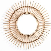 Lustro z rattanową ramą ø 55 cm Rays – Tomasucci