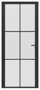 Drzwi kompletne dwustronne z aluminium i matowego szkła - wys. 204 x szer. 83 cm - Czarny - SEROTO