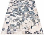 Jasnoszary dywan w nowoczesną kratę D9-C26