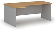 Narożne biurko PRIMO GRAY, 180x120 cm, lewe, szary/buk