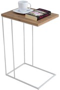 Skandynawski druciany stolik pomocniczy dąb artisan + biały C0-W23