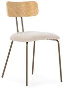 Beżowe/w naturalnym kolorze tapicerowane krzesło Olimpia – MOME
