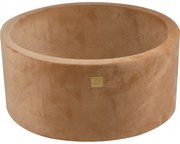 Okrągły Suchy Basen Dla Dziecka, 90x40cm, Supersoft Velvet, Karmelowy, Bez Piłek - Meowbaby®