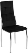 Czarne Welurowe Krzesło Metalowe Z Wysokim Oparciem Z9-L24