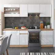 Szafka kuchenna biały wysoki połysk/biały 240x60x81.6 raul