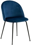 Welurowe krzesło tapicerowane granatowe B5-P13