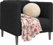 Czarny tapicerowany fotel na nóżkach W9-A12