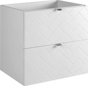 Biała wisząca szafka pod umywalkę z 2 szufladami 60 cm A9-A43
