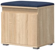 Pojedyncza szafka na buty z siedziskiem dąb sonoma + granat N8-T01