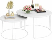 Biały zestaw dwóch stolików kawowych L2-N79