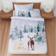 Jasnoniebieska pościel jednoosobowa 3-częściowa 140x200 cm Peaceful Winter – My House