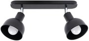Czarna metalowa lampa sufitowa z 2 reflektorkami - A623 R9-E92