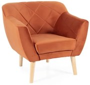 Fotel do salonu KARO 1 Velvet cynamonowy buk SIGNAL